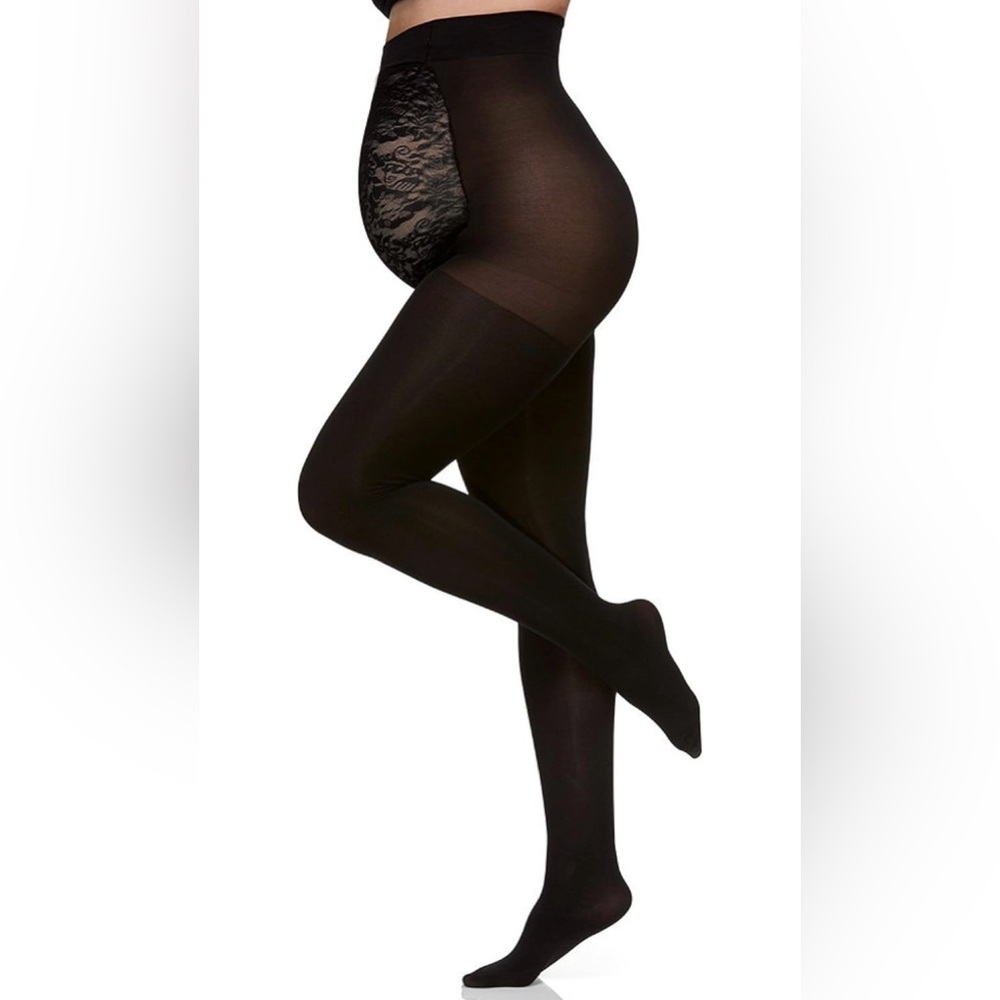 Black Opaque Maternity Tights